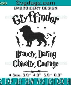 Gryffindor Embroidery Design File, Harry Potter Embroidery Design File