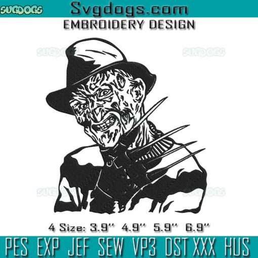 Freddy Krueger Nightmare Embroidery Design File, Freddy Krueger Embroidery Design File