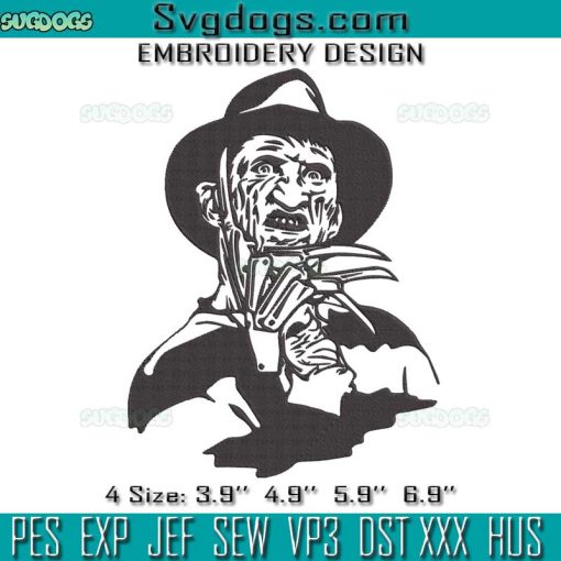 Freddy Embroidery Design File,  Freddy Krueger Embroidery Design File