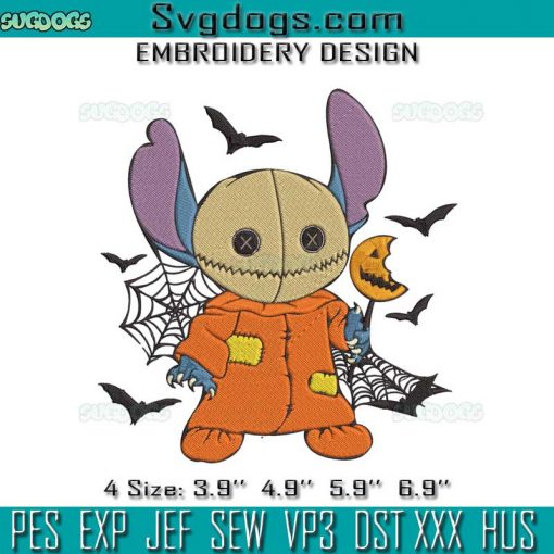 Stitch Sam Trick Or Treat Embroidery Design File, Halloween Embroidery Design File