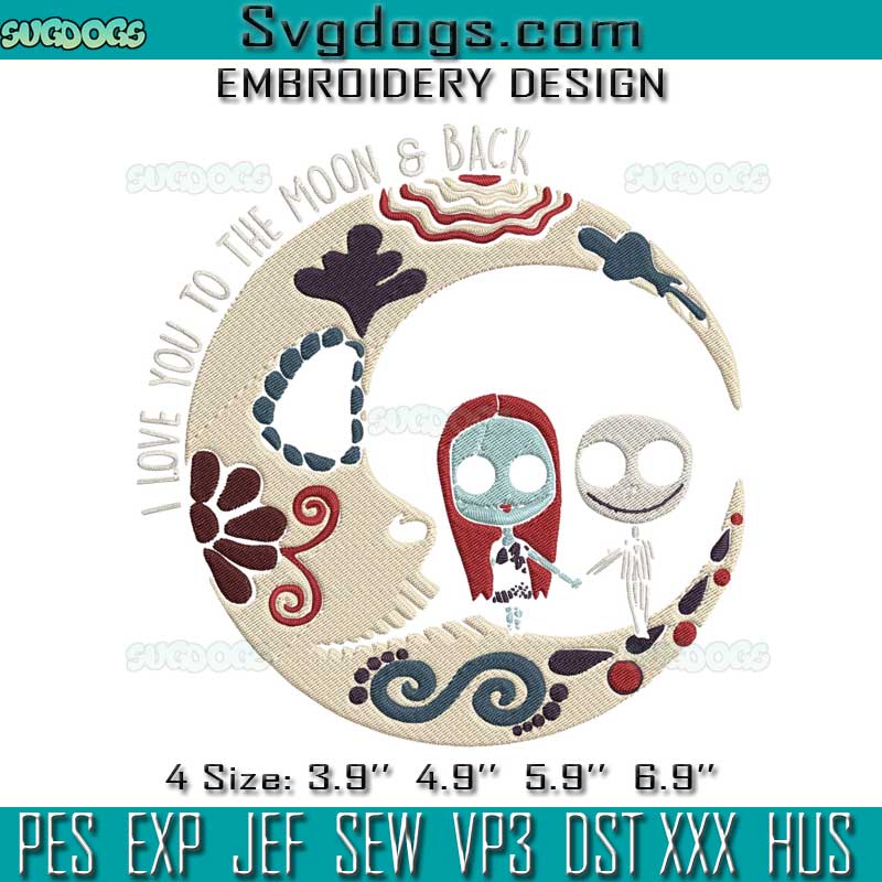 Jack Skellington And Sally Embroidery Design File, Jack Skellington Embroidery Design File