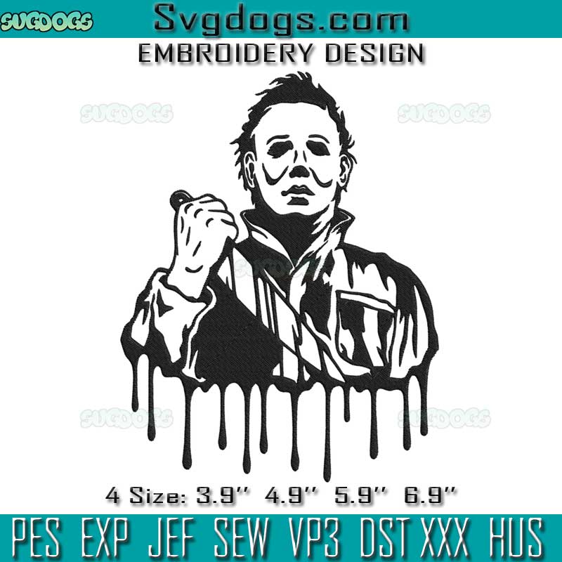 Michael Myers Embroidery Design File, Halloween Embroidery Design File