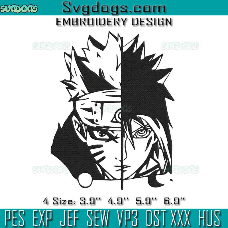 Naruto Sasuke Embroidery Design File, Anime Sasuke Embroidery Design File
