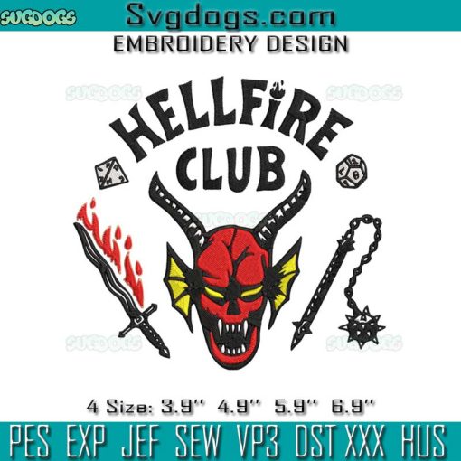 Hellfire Club Embroidery Design File, Stranger Things Hellfire Club Embroidery Design File