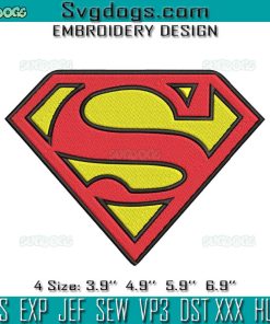 Superman Logo Embroidery Design File, Super Hero Embroidery Design File
