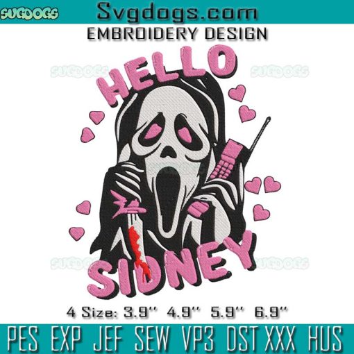 Scream Ghost Embroidery Design File, Hello Sidney Embroidery Design File