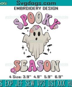 Spooky Season Embroidery Design File, Ghost Embroidery Design File