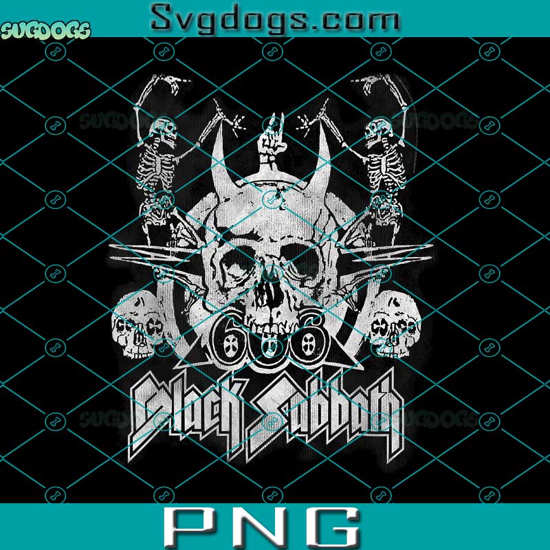 Black Sabbath PNG, Black Sabbath Official Vintage Dancing Skeletons PNG
