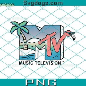 MTV Beach Island Flamingo Logo Vintage PNG, Flamingo PNG - SVGDOGS.COM