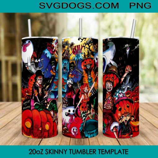 One Piece Halloween Tumbler Wrap Design PNG File Digital Download
