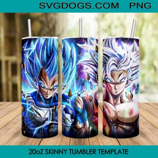 Vegeta Et Goku Power Up Tumbler Wrap Design PNG File Digital Download