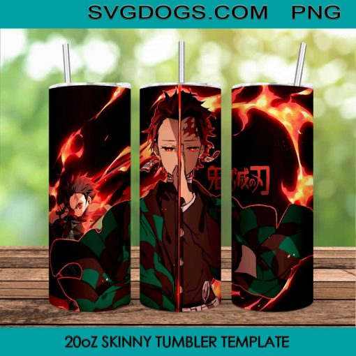 Fire Swordsman Kamado Sticker Tumbler Wrap Design PNG File Digital Download
