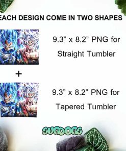 Vegeta Et Goku Power Up Tumbler Wrap Design PNG File Digital Download