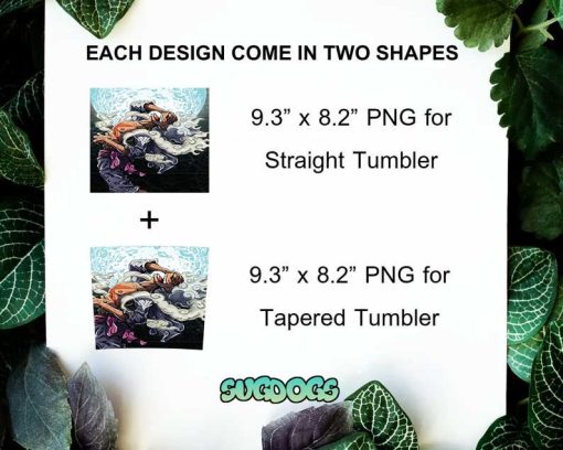 Luffy Tumbler Wrap Design PNG File Digital Download
