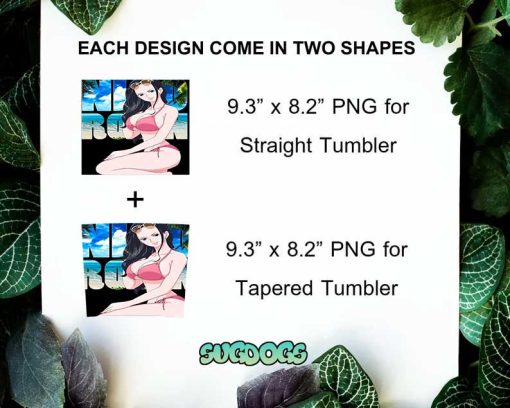 Nico Robin Beach Edition Mode Wrap Design PNG File Digital Download