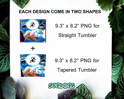 Luffy Geer 5 Tumbler Design Sublimation PNG File Digital Download