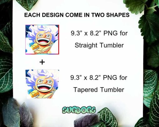 Luffy Onepiece Tumbler Design Sublimation PNG File Digital Download