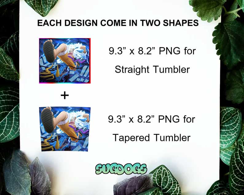 Luffy Tumbler Design Sublimation PNG File Digital Download