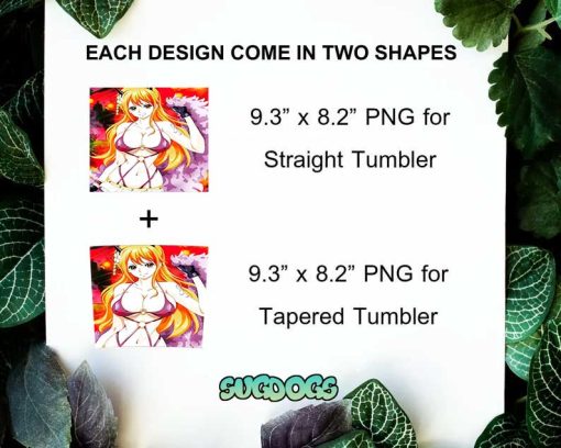 Nami Tumbler Design Sublimation PNG File Digital Download, One Piece Anime Tumbler Design Sublimation PNG File Digital Download