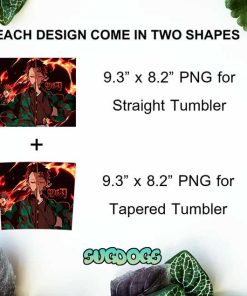 Fire Swordsman Kamado Sticker Tumbler Wrap Design PNG File Digital Download