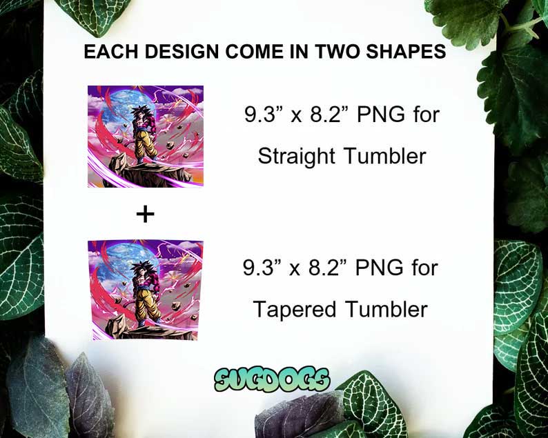 Goku Tumbler Wrap Design PNG File Digital Download