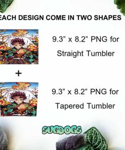 Kimetsu No Yaiba Tumbler Wrap Design PNG File Digital Download