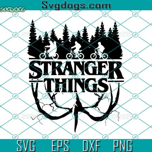 Stranger Things Svg, Netflix Stranger Things TV Show Forest Drawing Svg