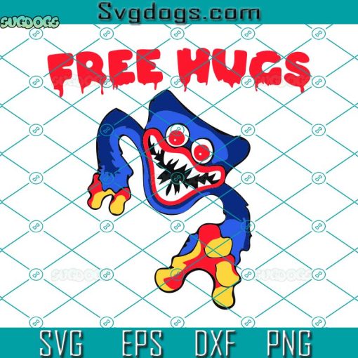 Huggy Wuggy Free hugs Poppy Playtime Fnf Svg, Friday Night Funkin Svg, Huggy Wuggy Svg