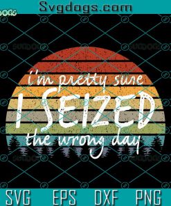 I’m Pretty Sure Svg, I Seized The Wrong Day Sarcastic Retro Sun Sleeve Svg