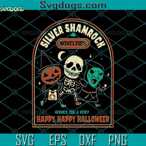 Happy Happy Halloween SVG, Silver Shamrock SVG, Halloween SVG