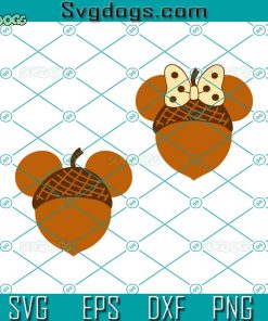 Bundle Mouse Head Acorns SVG, Thanksgiving Day SVG, Disney SVG