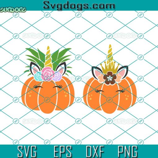 Bundle Pumpkin Unicorn SVG, Autumn SVG, Pumpkin With Flowers SVG, Pumpkin SVG