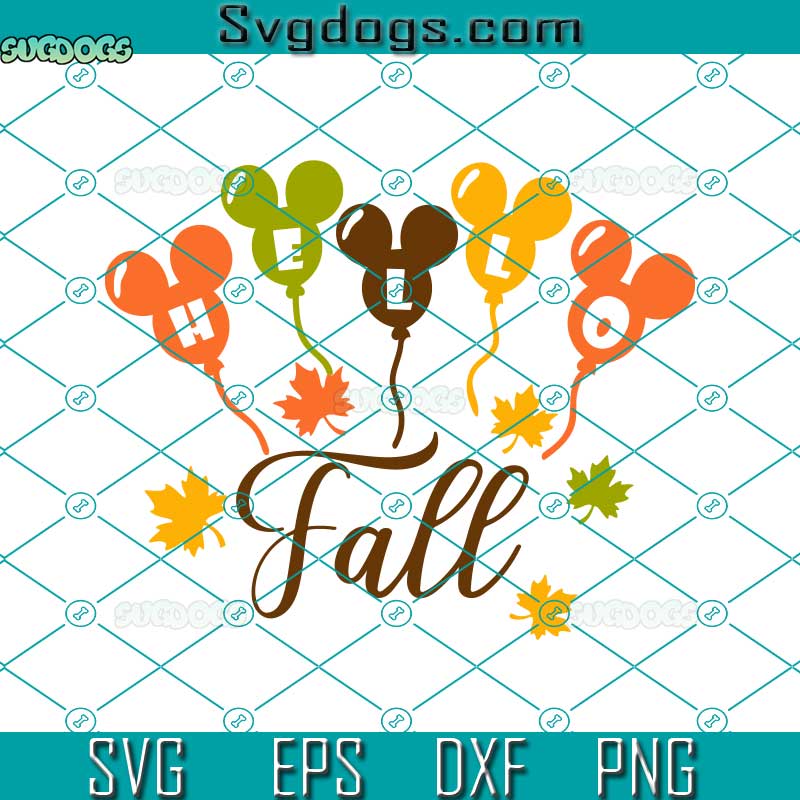 Mouse Head Balloons SVG, Hello Fall SVG, Disney SVG