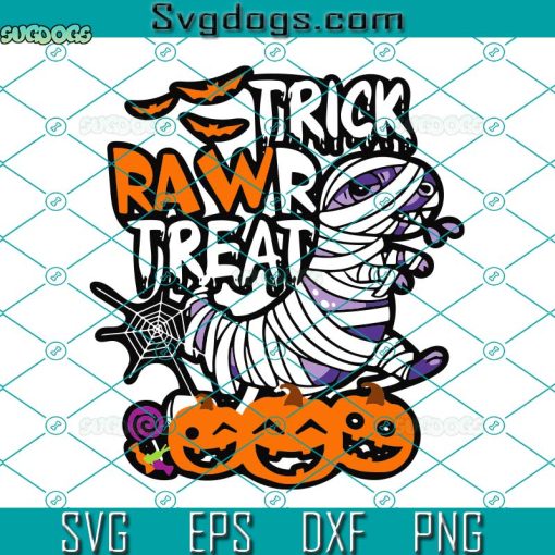 Trick Rawr Treat SVG, Halloween SVG, Cute Pumpkin SVG, Halloween Costume SVG