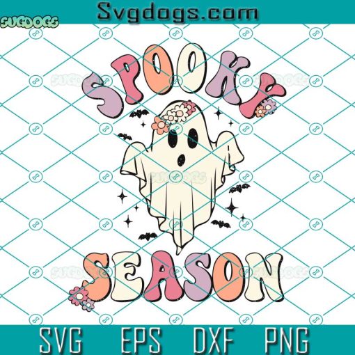 Spooky Season SVG, Cute Ghost SVG, Autumn SVG, Halloween SVG