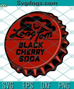 Long Tom Black Cherry Soda Bottlecap SVG, Soda Bottlecap SVG
