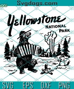 Yellowstone National Park Cute Bear Svg, Yellowstone Wine Svg, Bear Svg