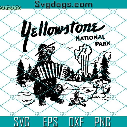 Yellowstone National Park Cute Bear Svg, Yellowstone Wine Svg, Bear Svg