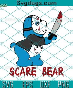 Scare Bear Care Svg, Jason Scary Svg, Jason Scary Halloween Svg, Scare Bear Care Bear Jason Scary Svg