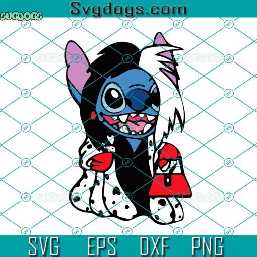 Stitch As Cruella Svg, Disney Series Svg, Funny Disney Stitch Svg, Cruella Lovers Svg, Movie Svg