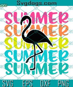 Flamingo Summer Colorfull Word Svg, Flamingo Svg, Summer Svg