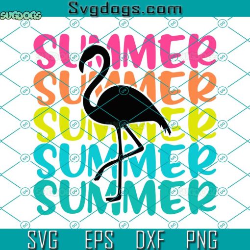 Flamingo Summer Colorfull Word Svg, Flamingo Svg, Summer Svg