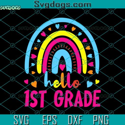 Hello 1st Grade Svg, Kids First Day Of School Girls Svg, Back To School Svg