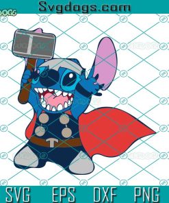 Stitch Thor Svg, Funny Disney Character Superhero Svg, Stitch Svg