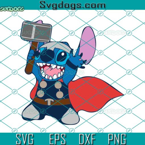 Stitch Thor Svg, Funny Disney Character Superhero Svg, Stitch Svg