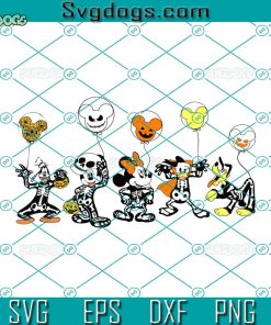 Mouse And Friends Halloween Svg, Halloween Masquerade, Trick Or Treat Svg, Spooky Skeleton Svg