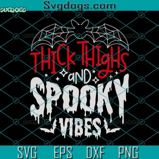 Spooky Vibes Svg, Halloween Shirt Svg, Bat Spider Web Halloween Svg