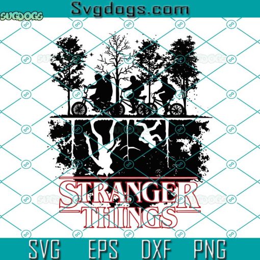 Stranger Things Svg, The Upside Down Logo Forest Stranger Things Svg, Stranger Things Movie Svg