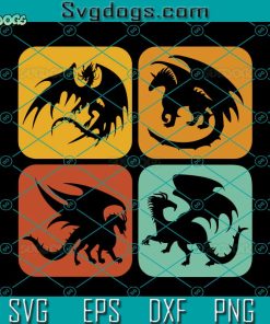 Retro Dragons I Aesthetic I Fire Dragon Svg, Dragon Svg