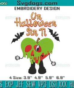 Un Halloween Sin Ti Embroidery Design File, Bad Bunny Un Verano Sin Ti Embroidery Design File